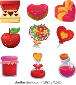 valentine's day icon set vector illustration