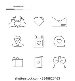 Valentine's Day Icon Set Vector Design.