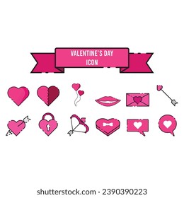 valentine's day icon set vector template illustration logo design