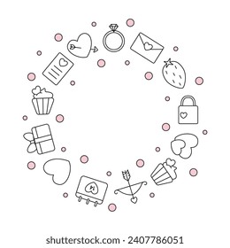 Valentine's day icon set. Vector illustration. 