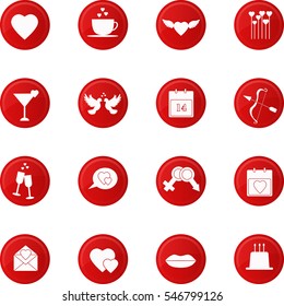 Valentines day icon set, vector illustration