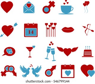 Valentines day icon set, vector illustration
