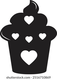 Valentine's Day Icon Silhouette. Isolated on White Background. Vector Illustration