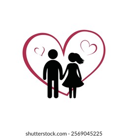 valentine's day icon silhouette vector arts