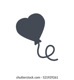 Valentines Day Icon Solid Glyph Balloons Heart silhouette