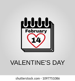 Valentines day icon. Valentines day symbol. Flat design. Stock - Vector illustration