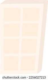 Icono del día de San Valentín, vector, ilustración de dibujos animados. Barra de chocolate blanco sin envoltura. Se puede usar para contenido en medios sociales, tarjetas de felicitación y presentaciones
