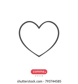 Valentine's day icon vector, heart symbol.
