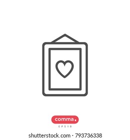 Valentine's day icon vector, love frame symbol.