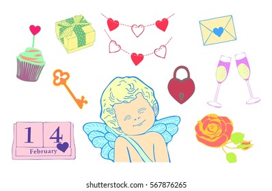 Valentine's Day Icons. 