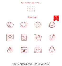 Valentine's Day Icons with Background
