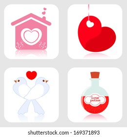 Valentine's day icons elements