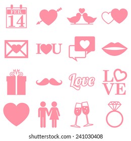 Valentines Day Icons - Flat Design Infographics - Vector Eps10