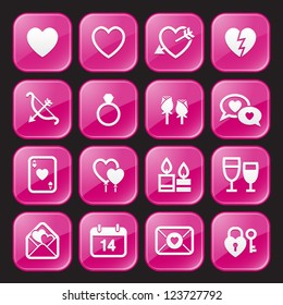 Valentine's Day Icons : Glossy Style