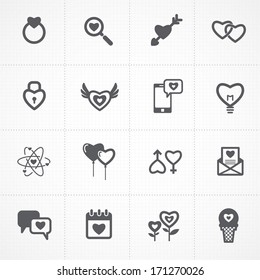 valentine's day icons and love icons set