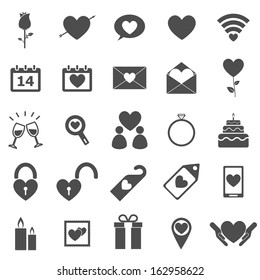 Valentine's day icons on white background, stock vector