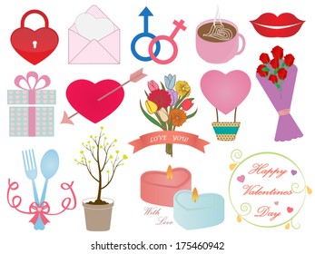 Valentines Day Icons Ornament Set