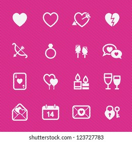 Valentine's Day Icons with Pink Background