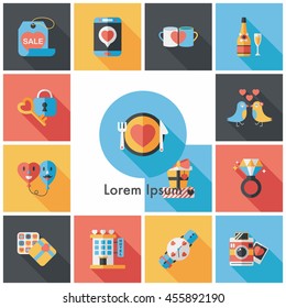 Valentine's day icons set