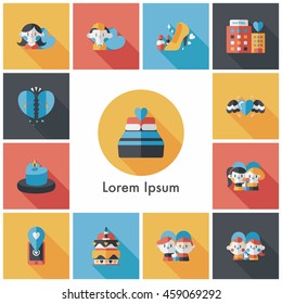 Valentine's day icons set
