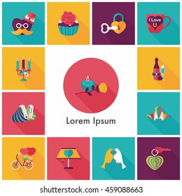 Valentine's day icons set
