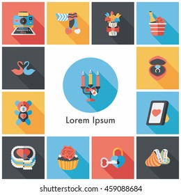 Valentine's day icons set