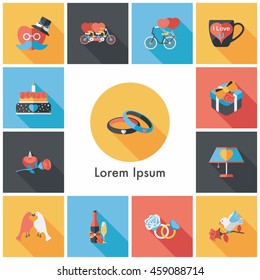 Valentine's day icons set
