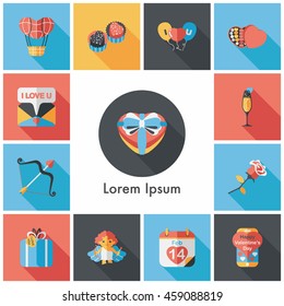 Valentine's day icons set
