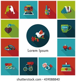 Valentine's day icons set