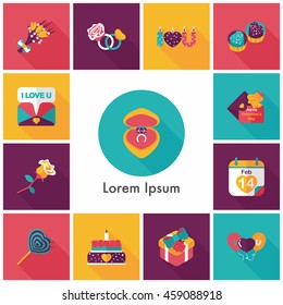 Valentine's day icons set