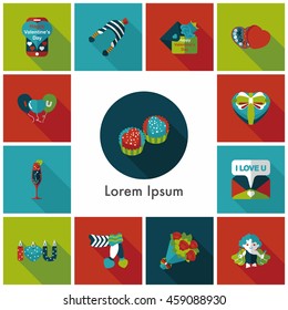 Valentine's day icons set
