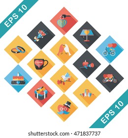 Valentine's day icons set
