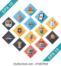 Valentine's day icons set