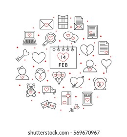 Valentines day icons set
