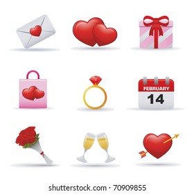 Valentines Day Icons set Beautiful Valentines Day icons set