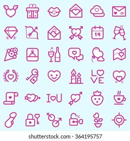 Valentine's day icons set. Vector. 