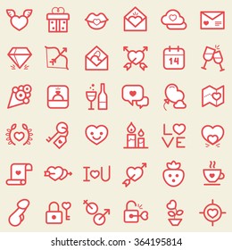 Valentine's day icons set. Vector. 