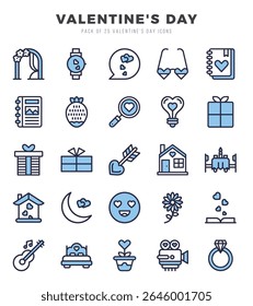 Valentine'S Day icons set for website and mobile site and apps.