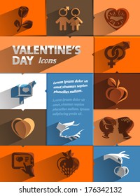 Valentines day icons. Vector format