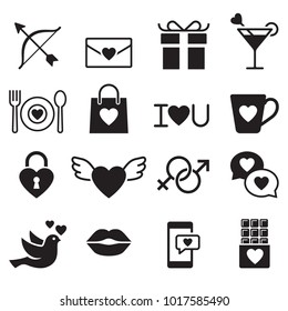 Valentine's day icons. Vector illustrations.