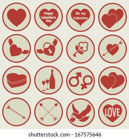 Valentine's Day icons. Vector set, EPS 8.