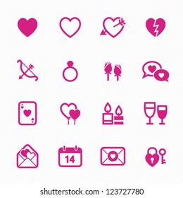 Valentine's Day Icons with White Background