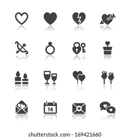 Valentine's Day Icons with White Background