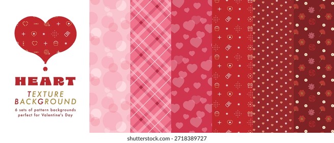 Fondo de ilustración de San Valentín - Puntos, cuadros y textura de patrón de corazón - Material de fondo de San Valentín - Material de diseño