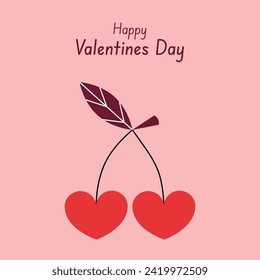 Valentinstag-Illustration mit Kirschen