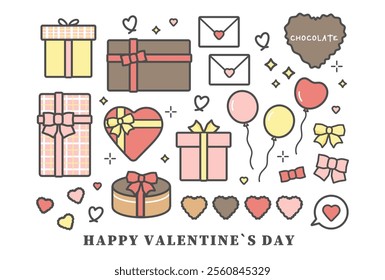 Valentine's Day illustration chocolate set