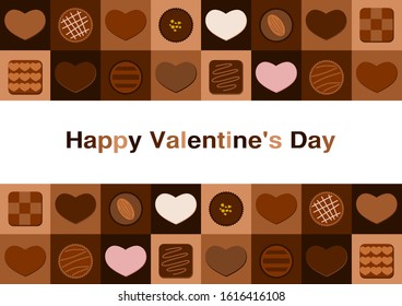 Valentine's Day illustration. Chocolate, sweets. Greeting card. Vector illustration.