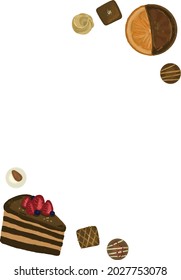 Valentine's Day illustration of chocolate sweets with a hand-drawn touch