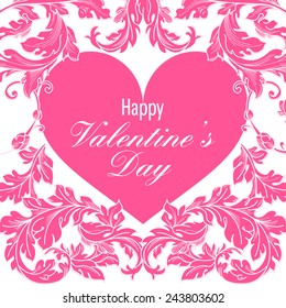 Valentine's day illustration with heart.Calligraphic design element. Vector