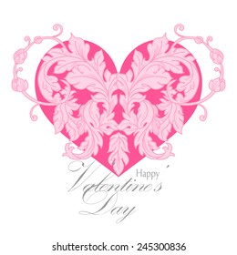 Valentine's day illustration with heart.Calligraphic design element. Vector